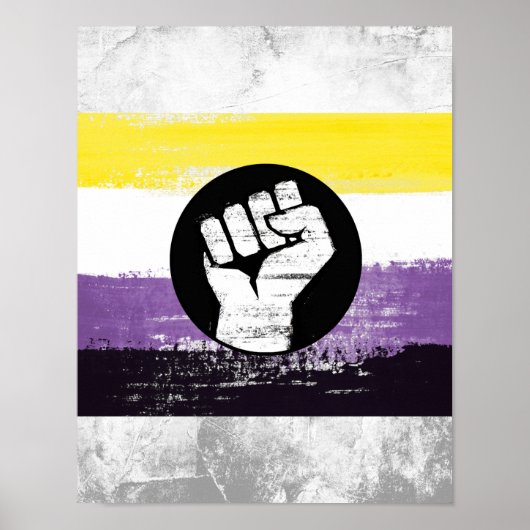 Non-binaire geschilderde protestvlag poster (Voorkant)