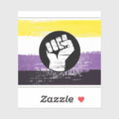 Non-binaire geschilderde protestvlag sticker (Vel)