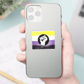 Non-binaire geschilderde protestvlag sticker (Telefoon)