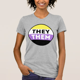 Non-binaire knop voornaamwoorden - Zij Hen T-shirt