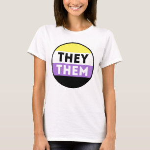 Non-binaire knop voornaamwoorden - Zij Hen T-shirt