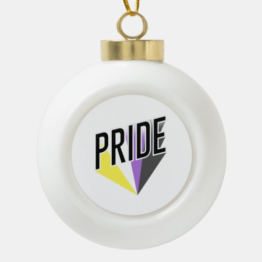 Non-binaire Pride Burst Keramische Bal Ornament (Voorkant)