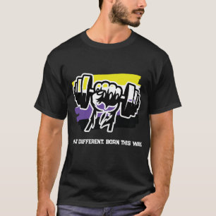 Non-binaire Pride Gymshirt — Fist Dumbbell 2026 T- T-shirt