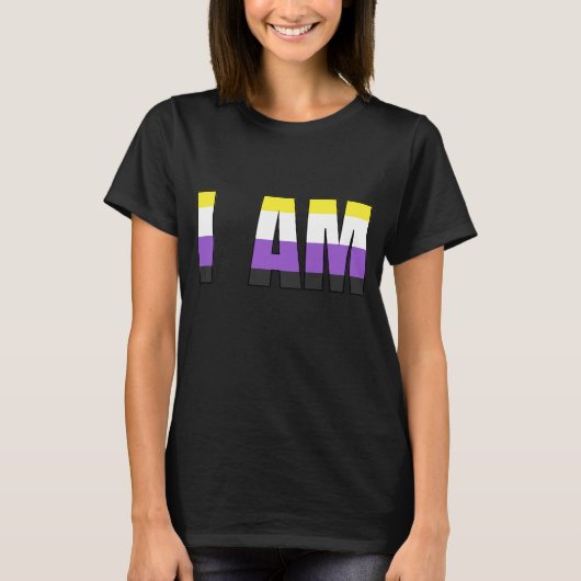 Non-Binaire Pride I AM T-Shirt (Voorkant)