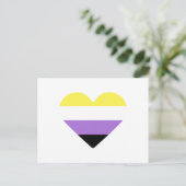 Non-binaire Pride-vlag Hart Briefkaart (Staand voorkant)