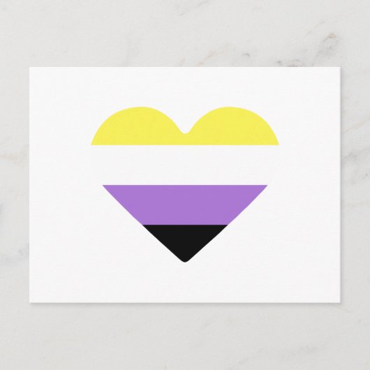 Non-binaire Pride-vlag Hart Briefkaart (Voorkant)
