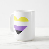 Non-binaire Pride-vlag Hart Koffiemok (Voorkant links)