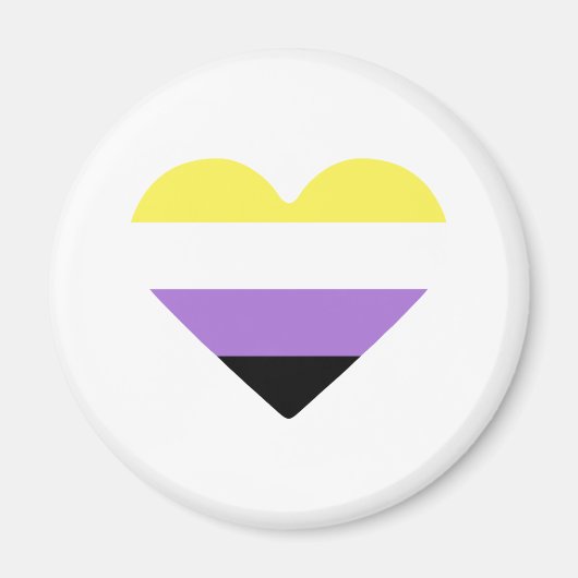 Non-binaire Pride-vlag Hart Magneet (Voorkant)