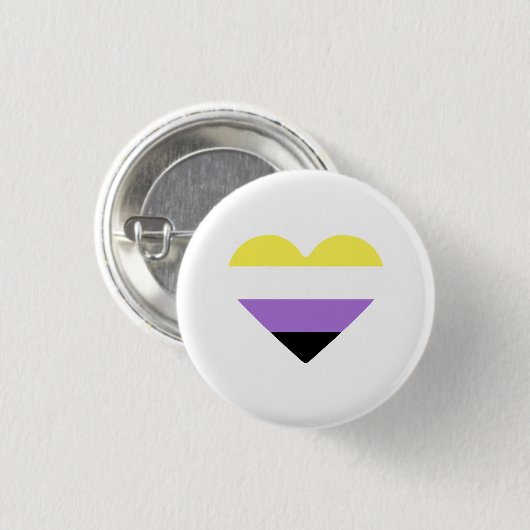 Non-binaire Pride-vlag Hart Ronde Button 3,2 Cm (Voorkant /achterkant)