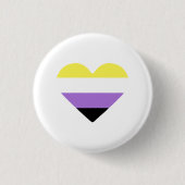 Non-binaire Pride-vlag Hart Ronde Button 3,2 Cm (Voorkant)