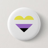 Non-binaire Pride-vlag Hart Ronde Button 5,7 Cm (Voorkant)