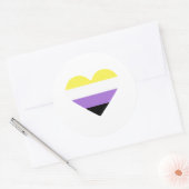 Non-binaire Pride-vlag Hart Ronde Sticker (Envelop)