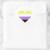 Non-binaire Pride-vlag Hart Ronde Sticker (Tas)