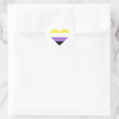 Non-binaire Pride-vlag Hart Ronde Sticker (Tas)