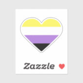 Non-binaire Pride-vlag Hart Sticker (Vel)