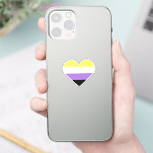 Non-binaire Pride-vlag Hart Sticker (Telefoon)
