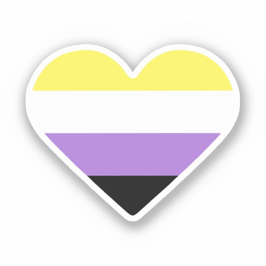 Non-binaire Pride-vlag Hart Sticker (Voorkant)