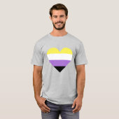 Non-binaire Pride-vlag Hart T-shirt (Voorkant volledig)