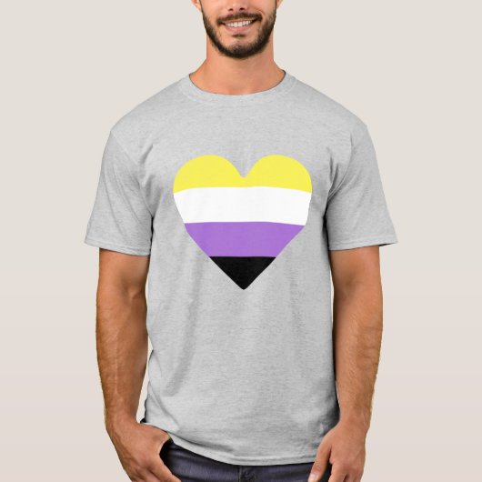 Non-binaire Pride-vlag Hart T-shirt (Voorkant)