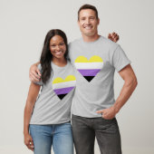 Non-binaire Pride-vlag Hart T-shirt (Unisex)