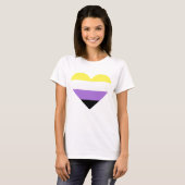 Non-binaire Pride-vlag Hart T-shirt (Voorkant volledig)