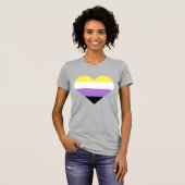 Non-binaire Pride-vlag Hart T-shirt (Voorkant volledig)