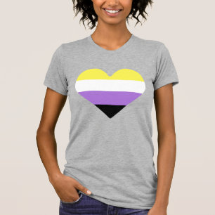 Non-binaire Pride-vlag Hart T-shirt