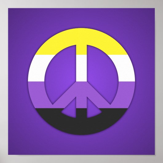 Non-Binaire Pride vrede zing Poster (Voorkant)