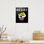 Non-binaire Pride Vuist Poster (Keuken)