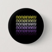 Non-binaire Retro Pride Ronde Button 5,7 Cm (Voorkant)