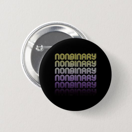 Non-binaire Retro Pride Ronde Button 5,7 Cm (Voorkant /achterkant)