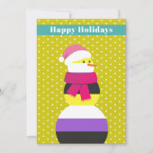 Non-binaire sneeuwman sneeuwvrouw kerst Kaart (Voorkant)