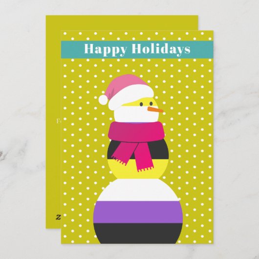 Non-binaire sneeuwman sneeuwvrouw kerst Kaart (Voorkant / Achterkant)