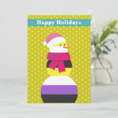 Non-binaire sneeuwman sneeuwvrouw kerst Kaart (Staand voorkant)