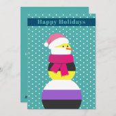 Non-binaire sneeuwman sneeuwvrouw kerst Kaart (Voorkant / Achterkant)
