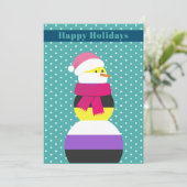 Non-binaire sneeuwman sneeuwvrouw kerst Kaart (Staand voorkant)