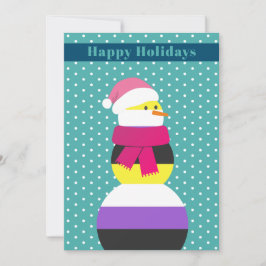 Non-binaire sneeuwman sneeuwvrouw kerst Kaart