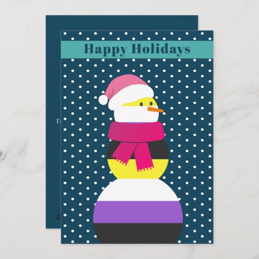 Non-binaire sneeuwman sneeuwvrouw kerst Kaart (Voorkant / Achterkant)