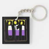 Non-Binaire Steun en Niet-Binaire Pride Sleutelhanger (Achterkant)
