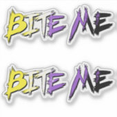 Non-Binaire Trots Bijt Me Sticker (Voorkant)