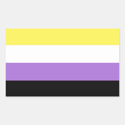 Non-binaire trots rechthoekige sticker (Voorkant)