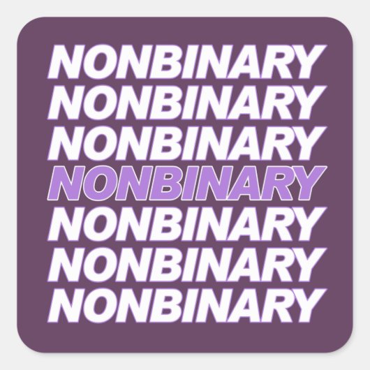 Non-binaire trots vierkante sticker (Voorkant)