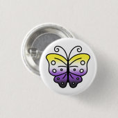 Non-binaire trots vlinder speld badge ronde button 3,2 cm (Voorkant /achterkant)