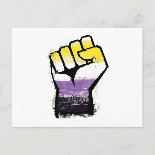 Non-binaire trotsprotestvuist briefkaart (Voorkant)
