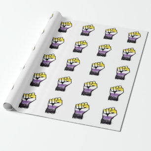 Non-binaire trotsprotestvuist cadeaupapier