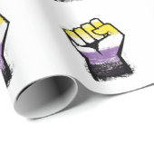 Non-binaire trotsprotestvuist cadeaupapier (Rol Hoek)