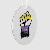 Non-binaire trotsprotestvuist ornament (voorkant)