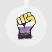 Non-binaire trotsprotestvuist ornament (voorkant)