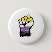 Non-binaire trotsprotestvuist ronde button 5,7 cm (Voorkant)