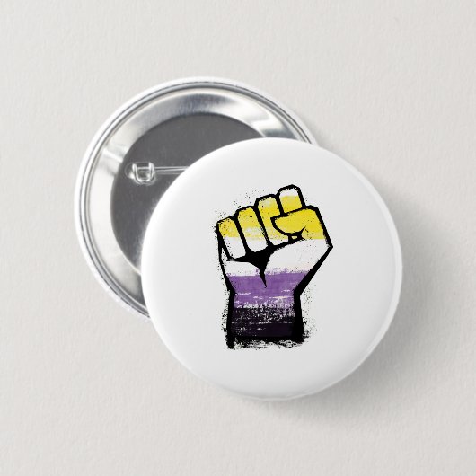Non-binaire trotsprotestvuist ronde button 5,7 cm (Voorkant /achterkant)